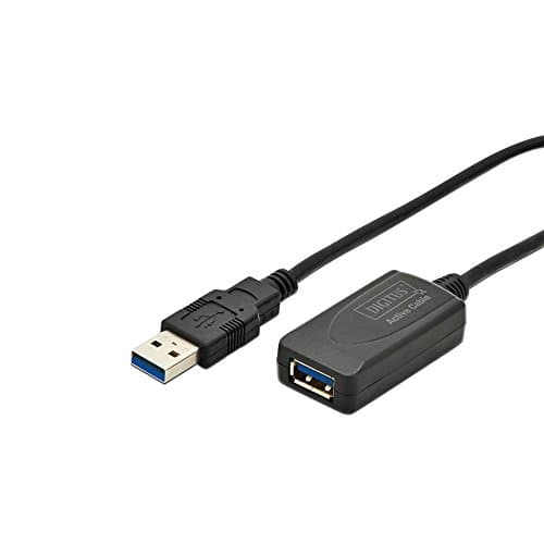 Image of DIGITUS Active USB 3.0 extension cable - Repeater cable - USB A male to female - 5 m - 5 Gbit/s - Plug & Play - Power supply via USB - Black