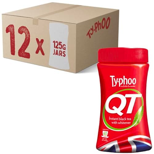 Image of Typhoo QT • Instant One Cup Tea with Whitener • 12 x 125g Tub • Makes Up to 60 Cups of Instant Tea • Creamy, Sweet & Convenient • Just Add Hot Water • No Teabags or Milk Needed