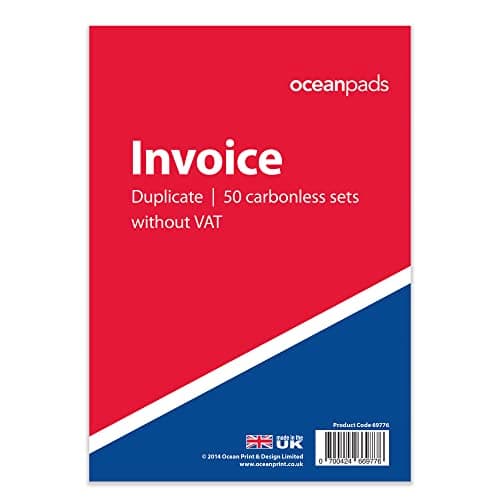 Image of Ocean Pads Invoice Book Duplicate Without VAT, A5 148 x 210mm, 2-Part Carbonless (69776)