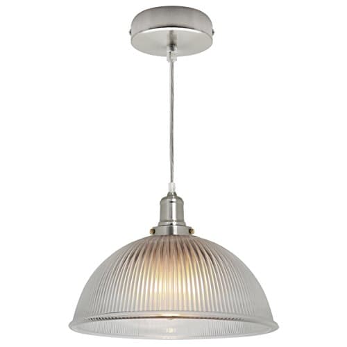 Image of Long Life Lamp Company Antique Silver Vintage Pendant Light Retro Glass Ceiling Light Shade M0022