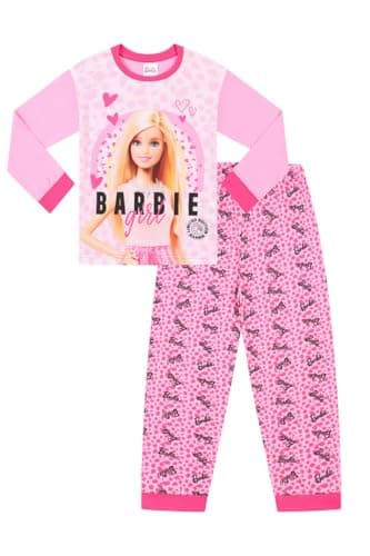 Image of Barbie Girls Official Mattel Long Pink Pyjama Set (7-8 Years)