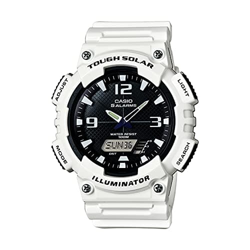 Image of Casio Men's AQ-S810WC-7AVCF Analog-Digital Display Quartz White Watch, White/Black, White, AQ-S810WC-7AV