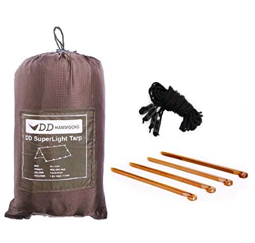 Image of DD Hammocks - DD SuperLight Tarp - 100% Waterproof Tarp Shelter For Ultralight Outdoor Camping Trekking And Bikepacking Adventure