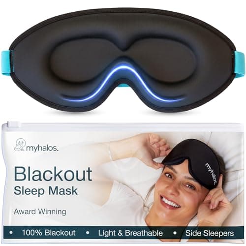 Image of MyHalos® 100% Blackout Sleep Masks for Women & Men - Zero Eye Pressure Eye Mask for Sleeping -Our Halo Sleep Mask Includes a Storage Pouch- Black Eye Mask for Travel or Blindfold