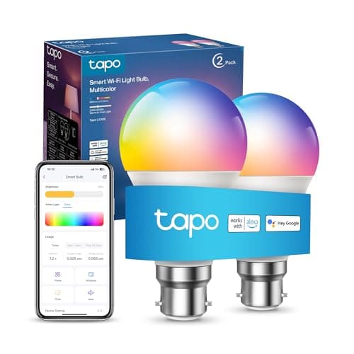 Image of Tapo L530B (2-Pack) Smart Bulb, B22 Colour Changing Light Bulb, Alexa Light Bulbs, LED Light Bulb,8.7W (60W), Dimmable, Schedule & Timer, Energy Saving, App Remote Control, Google Voice Control