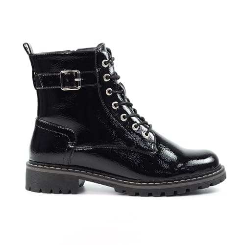 Image of Ladies Parlour Black Patent Ankle Boot 3 Black