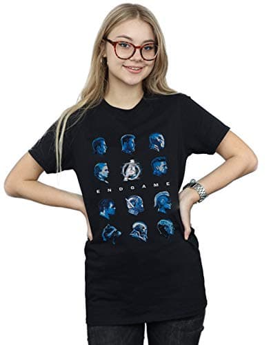 Image of Marvel Women's Avengers Endgame Character Lineup Boyfriend Fit T-Shirt Black XX-Large