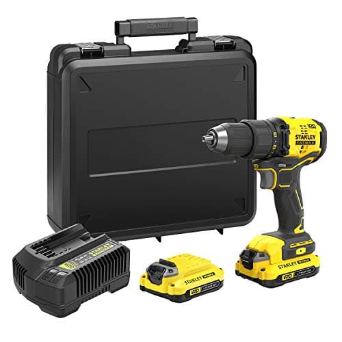 Image of Stanley FATMAX Cordless Drill Bit 18 V Lithium Ion 55 Nm BRUSHLESS Motor 2 Speeds up to 1900 RPM with Case 2 Batteries 2Ah 1 Charger FATMAX V20 SFMCD710D2K-QW Range