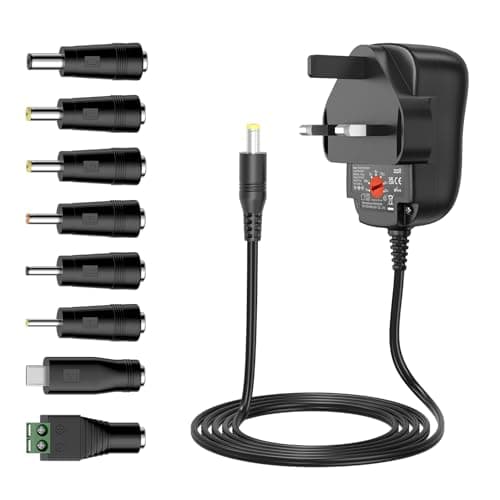 Image of Zolt 12W Universal Power Adapter 3V 4.5V 5V 6V 7.5V 9V 12V Power Supply AC DC Adaptor for Household Electronics, 1000mA Max.