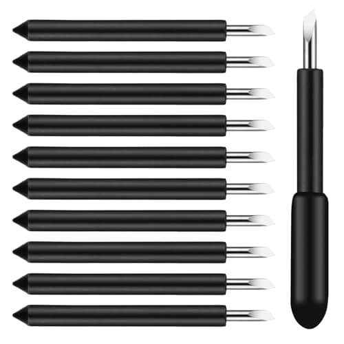 Image of 10PCS Replacement Cutting Blades for Cricut Explore Air/Air 2/One/Maker/Maker 3/Explore 3, Premium Fine Point 45 Degree Explore Deep Cut Blade Housing for DIY Slicing Cuts Glitter Vinyl Cardstock Faux