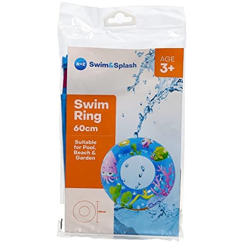 Image of Swim & Splash Kids' Swimming Ring, 60cm, Sea Life Design, Ages 3+, for Pool Beach Garden