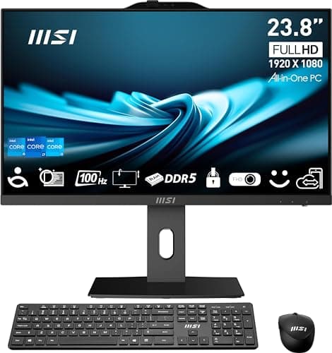 Image of MSI PRO AP242P 23.8” IPS FHD All-in-One PC: Intel Core i5-14400, 16GB DDR5, 1TB m.2 NVMe SSD, WiFi, Adjustable Stand, Keyboard & Mouse, Windows 11 Pro: 14M-642US