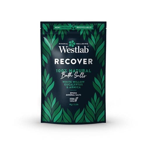 Image of Westlab - 1kg - Recover Epsom Salts Infused with White Willow & Eucalyptus - Soothe Sore Muscles and Boost Recovery - Resealable Pouch