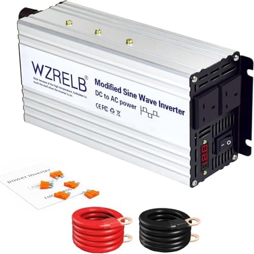 Image of WZRELB 1500W Modified Sine Wave Inverter 24V DC to 230V 240V AC,Car Power Inverter with Dual AC Outlets, LED Display,Off-Grid Portable Power Converter for Home, RV, Truck, Camping