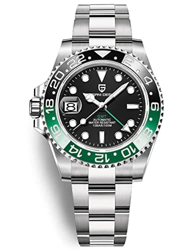 Image of Men Watch Pagani Design GMT Watches for Men Automatic 40MM Date 100M Waterproof Stainless Steel Sapphire Glass Mechanical Wristwatches PD-1662 (3 Green Black)