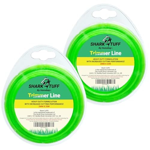 Image of Shark-Tuff® Pack of 2 - Universal Strimmer Wire 2mm x 20m Heavy Duty | Grass Trimmer Line Strimmer Cord | Suitable for All String Petrol & Electric Trimmers (Total 40m)