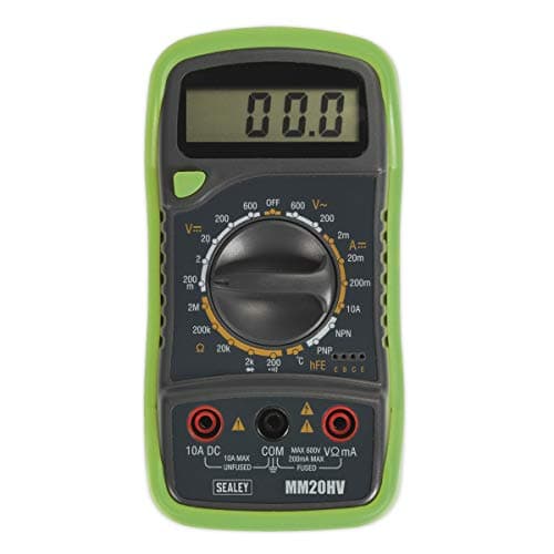 Image of Sealey Mm20Hv Digital Multimeter 8 Function With Thermocouple Hi-Vis