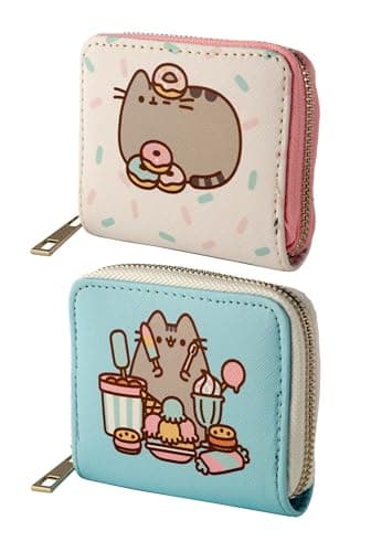 Image of Puckator Pusheen Foodie Cat Zip Around Small Wallet Purse - Ladies Women's Womens Slim Purses Wallets Wallet for Women - Coin Pouch Purse Men - Card Holder with Zip - Small Cash Wallet Bag Bags UK