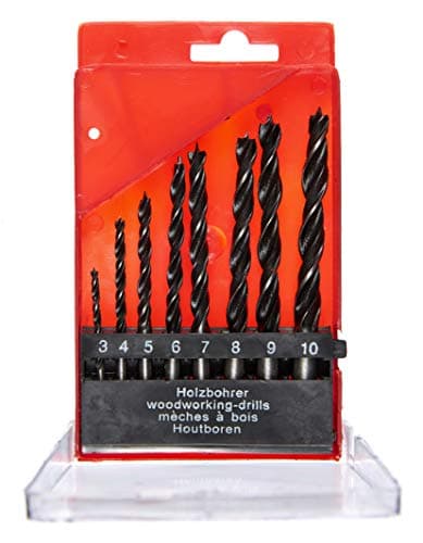 Image of Amtech - 8pc wood drill bit set, brad-point carbon steel, smooth clean holes, compatible with corded/cordless drills, home and trade use, 3 10mm