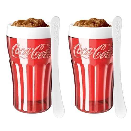 Image of ZOKU Coca-Cola Float & Slushy Maker, Retro Make and Serve Cup with Freezer Core Creates Single-serving Smoothies, Slushies and Milkshakes in Minutes, BPA-free, Set of 2