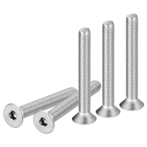 Image of DTGN M5-0.8 x 40mm Flat Head Socket Cap Screws, 10 Pack 304 Stainless Steel Hex Socket Flat Head Screws, Full Thread, Countersunk Bolts