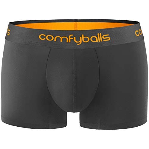 Image of Comfyballs Men's Flame Cotton Boxer Shorts, Charcoal Orange, XL