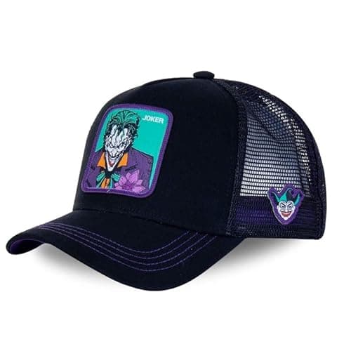 Image of Capslab Joker DC Batman Black Purple Trucker Cap - One-Size