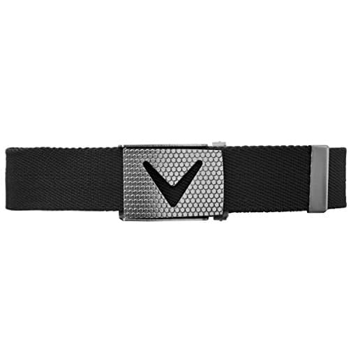 Image of Callaway Cut-to-fit Solid Webbed Belt for Men, Black (Black 002), One size