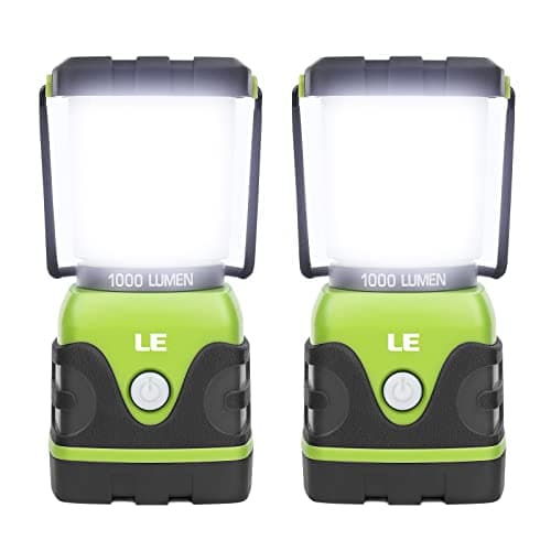 Image of LE Camping Lantern, 1000 Lumen Camping Lights Battery Powered, Dimmable Warm to Cool White Modes, Tent Lights with Long Battery Life, Camping Accessories for Outdoors and Emergency, Pack of 2