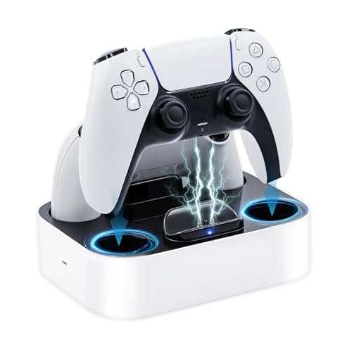 Image of Mcbazel PS5 Edge Controller Fast Charging Dock, PS5 Controller Charger, PS 5 Edge Controllers Charging Station with LED Indicator (White)