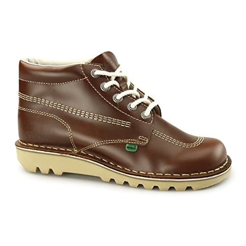 Image of Kickers Mens Kick Hi | Extra Comfortable Added Durability Premium Quality Classic Ankle Boots, Dark Tan, 6 UK