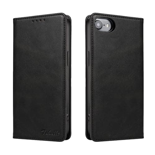 Image of TOHULLE for iPhone 6 Plus Case iPhone 6S Plus Case, Premium PU Leather Wallet Case with Card Holder Kickstand Built-in Magnetic Closure Flip Folio Phone Cover for iPhone 6 Plus/6S Plus - Black