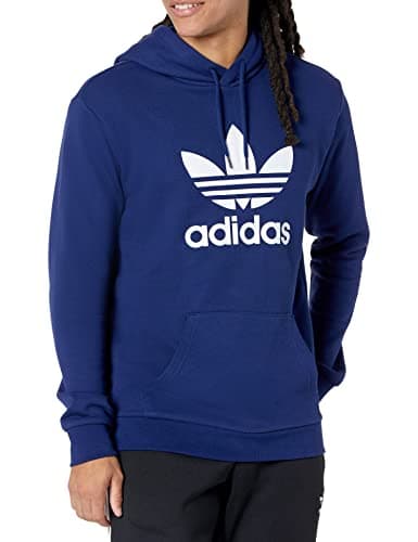 Image of adidas Originals Men's Adicolor Classics Trefoil Hoodie, Night Sky/White, Medium