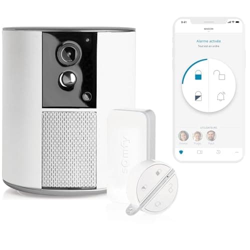 Image of Somfy 2401493 - Somfy One+ | Alarm System with Integrated Full HD Surveillance Camera | 90 dB siren | Wide Angle 130° | Motion Detector | Deactivation Badge | Privacy Shutter