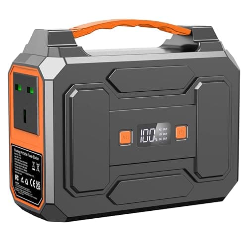 Image of Powkey 100W Portable Power Station 99Wh/ 27000mAh Camping Power Pack,Solar generator with AC/DC/USB/Type C Outlet for Outdoors Camping Travel Fishing Emergency Power Supply Backup Orange