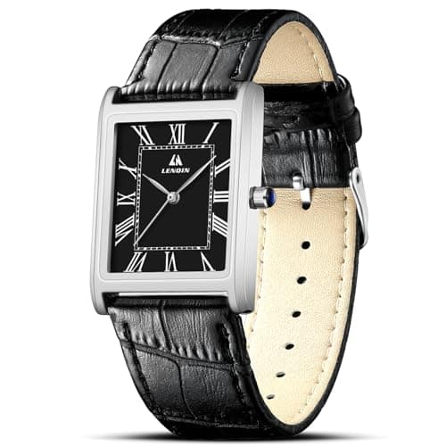 Image of LN LENQIN Mens Watches Analog Quartz Watches for Men 30M Waterproof Men's Wrist Watch Retro Mens Designer Watch Leather Band