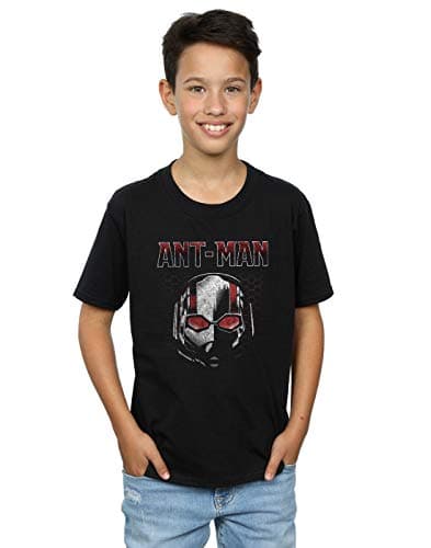 Image of Marvel Boys Ant-Man and The Wasp Scott Mask Hexagon T-Shirt Black 5-6 Years