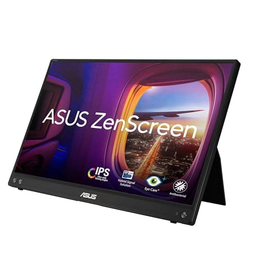 Image of ASUS ZenScreen MB16ACV Portable USB Monitor- 15.6 inch Full HD, IPS, Hybrid Signal Solution, USB Type-C, Flicker Free, Blue Light Filter, Anti-glare surface, Antibacterial treatment