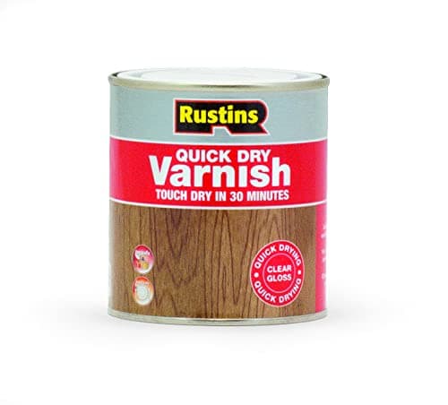 Image of Rustins Quick Dry Varnish Clear Gloss 500ml-Fast-Drying Water-Based Wood Varnish; Durable Non-Yellowing Finish in Gloss, Satin or Matt for Indoor Use