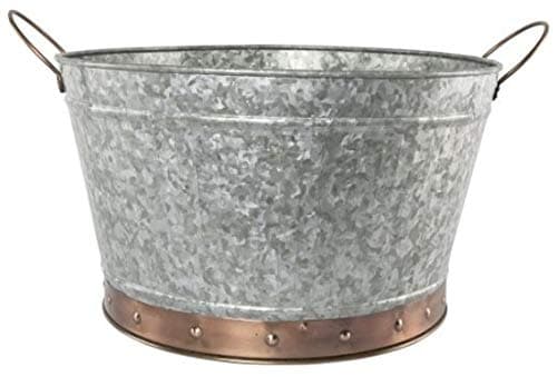 Image of Muddy Hands Metal Plant Pot Vintage Flower Holder Milk Churn Tall Vase Bucket Planter (Round Planter)