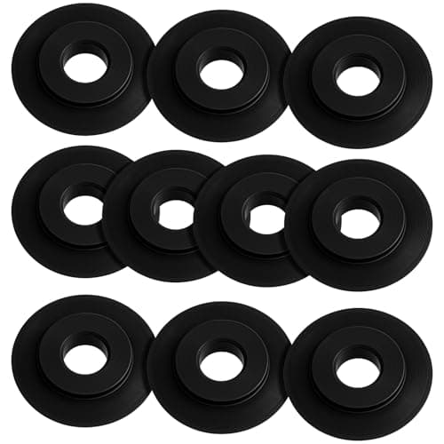 Image of Xinjoduz 10 Pack Pipe Cutter Blades Spare Wheel Replacement Blade Stainless Steel Tube Cutter Spare Wheel Blade Corrosion Resistant Replacement Wheels for Models Cut (Black 0.71 × 0.71 × 0.12 Inches)