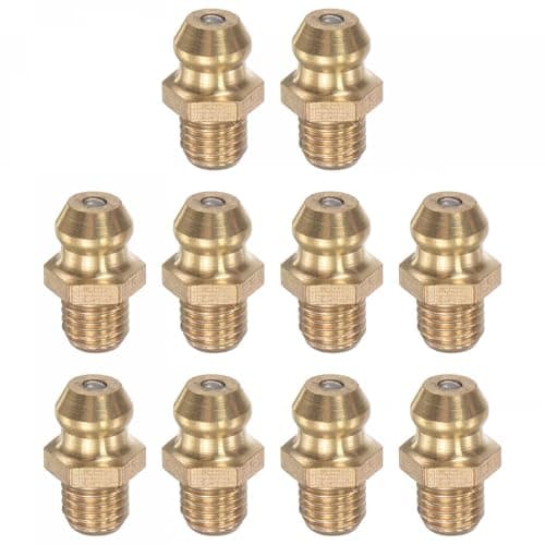 Image of TA-VIGOR 10Pcs Straight Grease Nipples Fitting, M6 x 0.75mm Metric Thread Brass Hydraulic Grease Fitting Accessories for Automotive, Agricultural & Industrial Machinery
