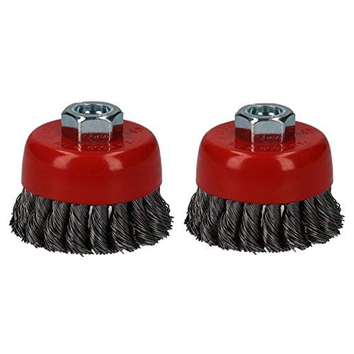 Image of 2pc Professional 80mm Wire Twist Knot Cup Brush for 4-1/2" M14 Angle Grinders