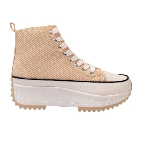 Image of Firetrap Womens Platform Hi top Trainers Beige 7 UK