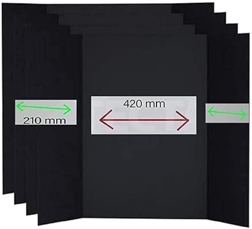 Image of PROTECTAFILE Tri-Fold Spotlight Foam Presentation Board 840 x 594mm(A1-A2) Ideal for Showcasing Artwork & Projects -Lightweight Fold Presentation Board,Foldable Display for School (BLACK, 1 PACK)