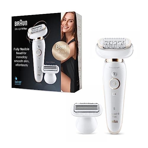 Image of Braun Silk-épil 9 Flex 9-002 - Epilator with Flexible Head for Easier Hair Removal, White/Gold