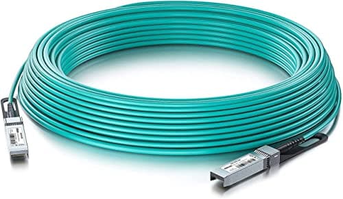 Image of 10Gtek 10G SFP+ AOC Cable 5-Meter(16.5ft), 10GBASE Active Optical OM3 MMF Fiber Cable for Cisco, Ubiquiti UniFi, Netgear, Mikrotik, D-Link, TP-Link, Zyxel, Supermicro, Open Switch