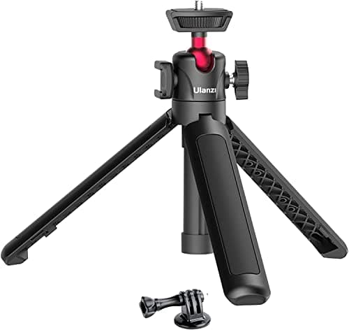 Image of UURig MT-16 Extendable Tripod - 4 Levels Adjustment, Mini Tripod with 360° Metal Ballhead, Cold Shoe, Camera/Phone Holder - Black