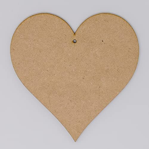 Image of Galtopia - 15cm MDF Hearts Wooden with Hole Cut Out Craft Shape, Embellishments (15cm / 150mm) Approx 6 inches - Pack of 5