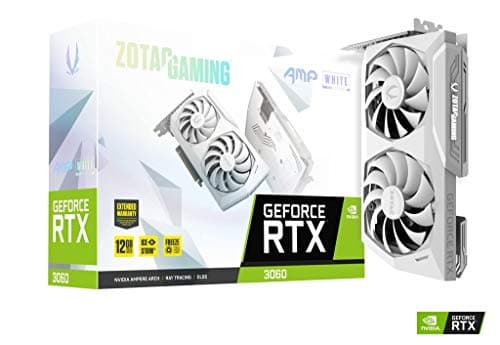 Image of Zotac Gaming GeForce RTX™ 3060 AMP White Edition 12GB GDDR6 192-bit 15 Gbps PCIE 4.0 Gaming Graphics Card, IceStorm 2.0 Cooling, Active Fan Control, Freeze Fan Stop ZT-A30600F-10P